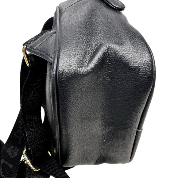 Luv Betsey Johnson Sadie Mini Sequin Black Rose Quilted Backpack - Picture 4 of 10